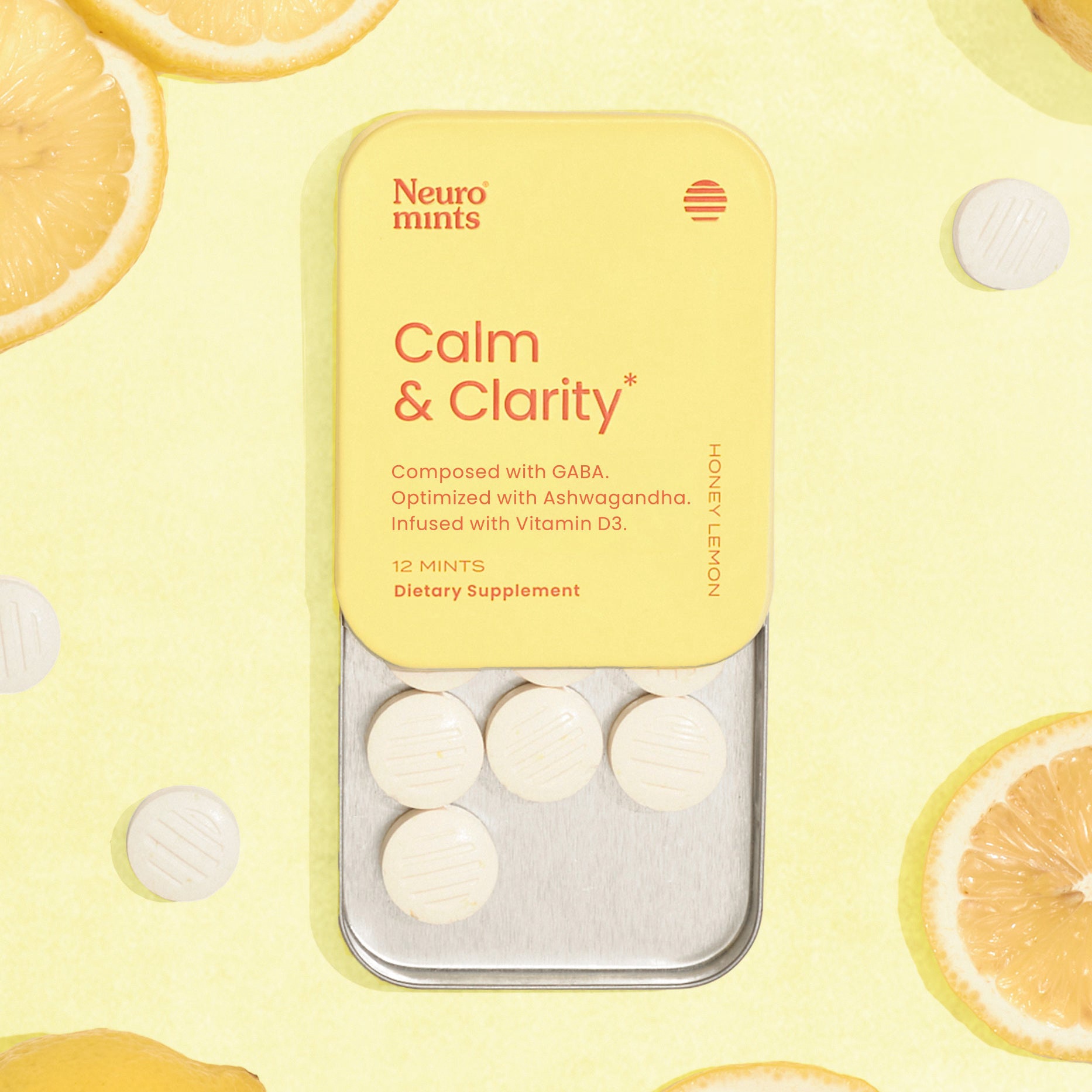 Neuro Calming Honey Lemon Mints GABA + Vitamin D3 + L-theanine